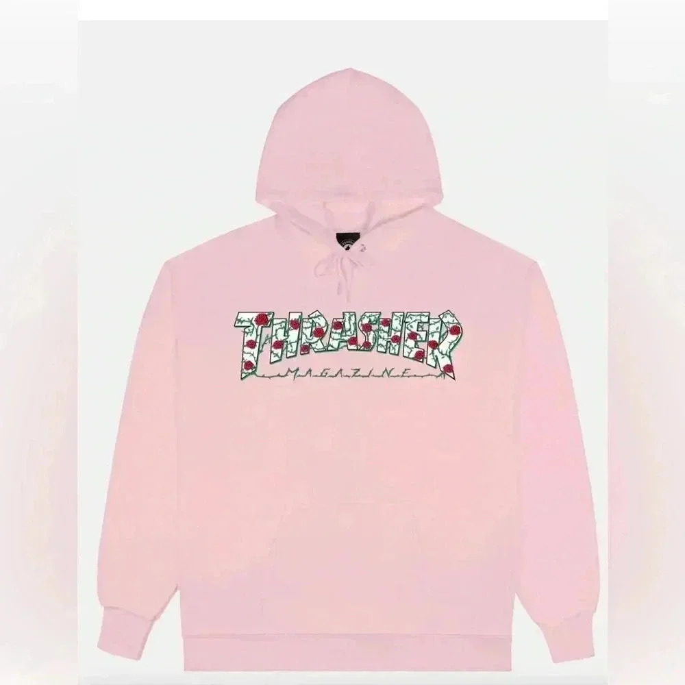 Thrasher pink roses hoodie small